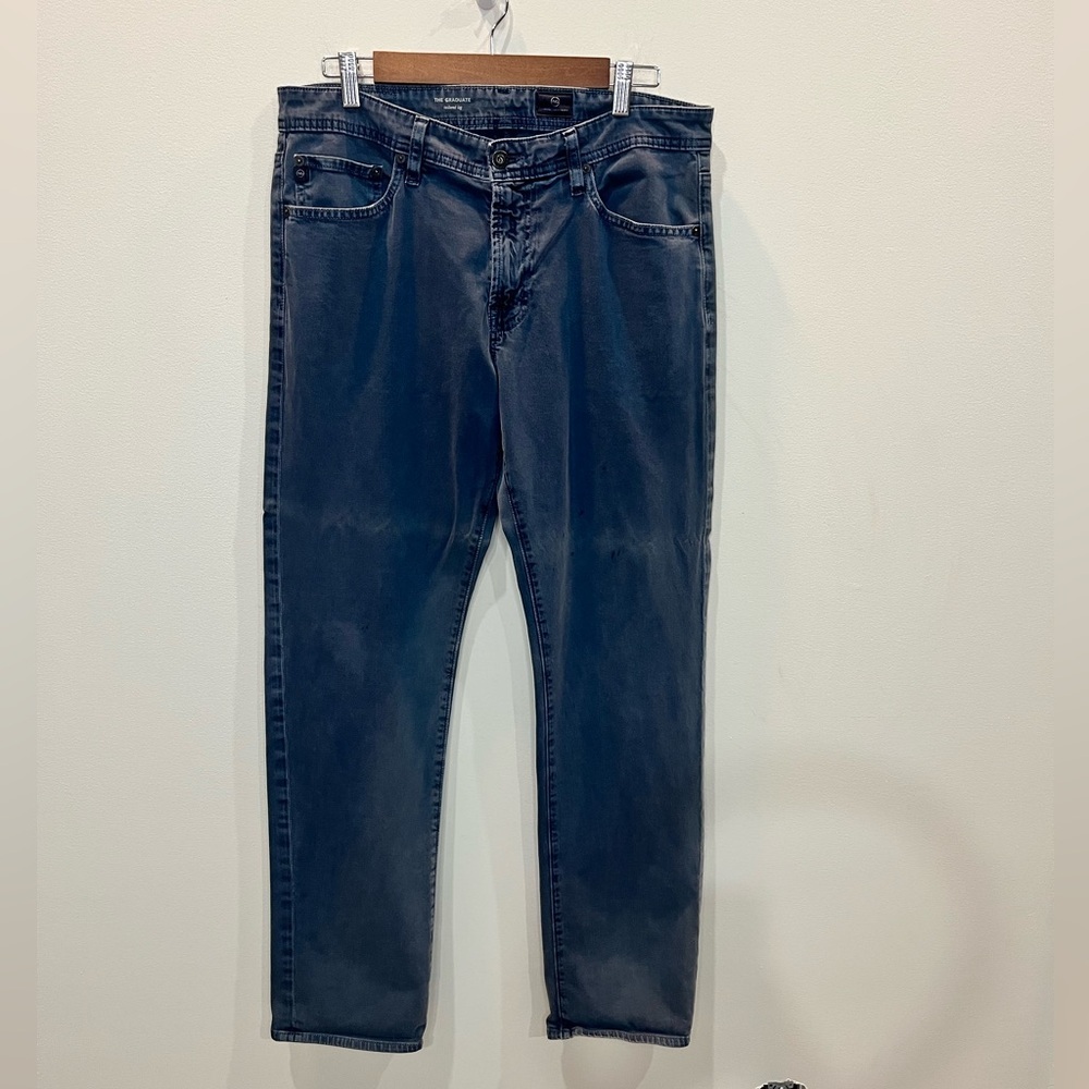 AG Adriano Goldschmied The Graduate Tailored Leg Pants Men’s Sz 33x32 Blue Chino